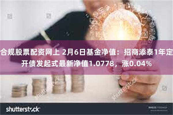 合规股票配资网上 2月6日基金净值：招商添泰1年定开债发起式最新净值1.0778，涨0.04%