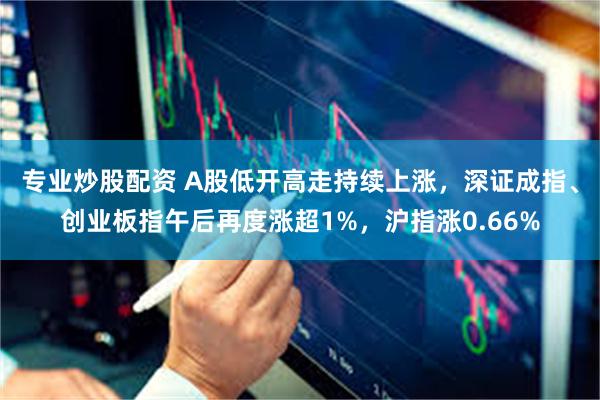 专业炒股配资 A股低开高走持续上涨，深证成指、创业板指午后再度涨超1%，沪指涨0.66%