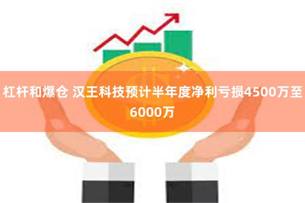 杠杆和爆仓 汉王科技预计半年度净利亏损4500万至6000万