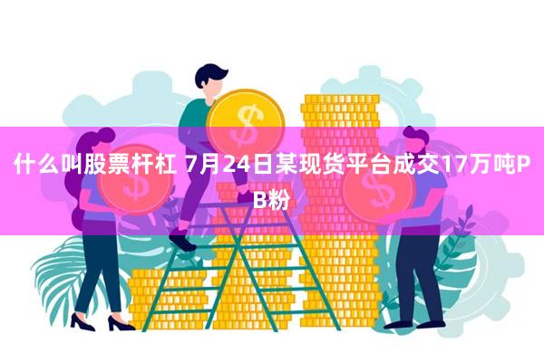 什么叫股票杆杠 7月24日某现货平台成交17万吨PB粉