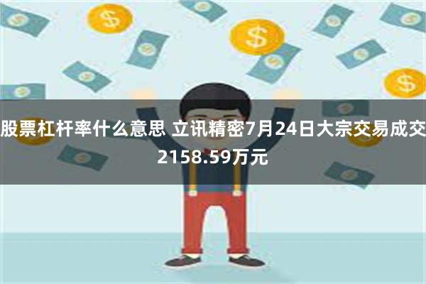 股票杠杆率什么意思 立讯精密7月24日大宗交易成交2158.59万元